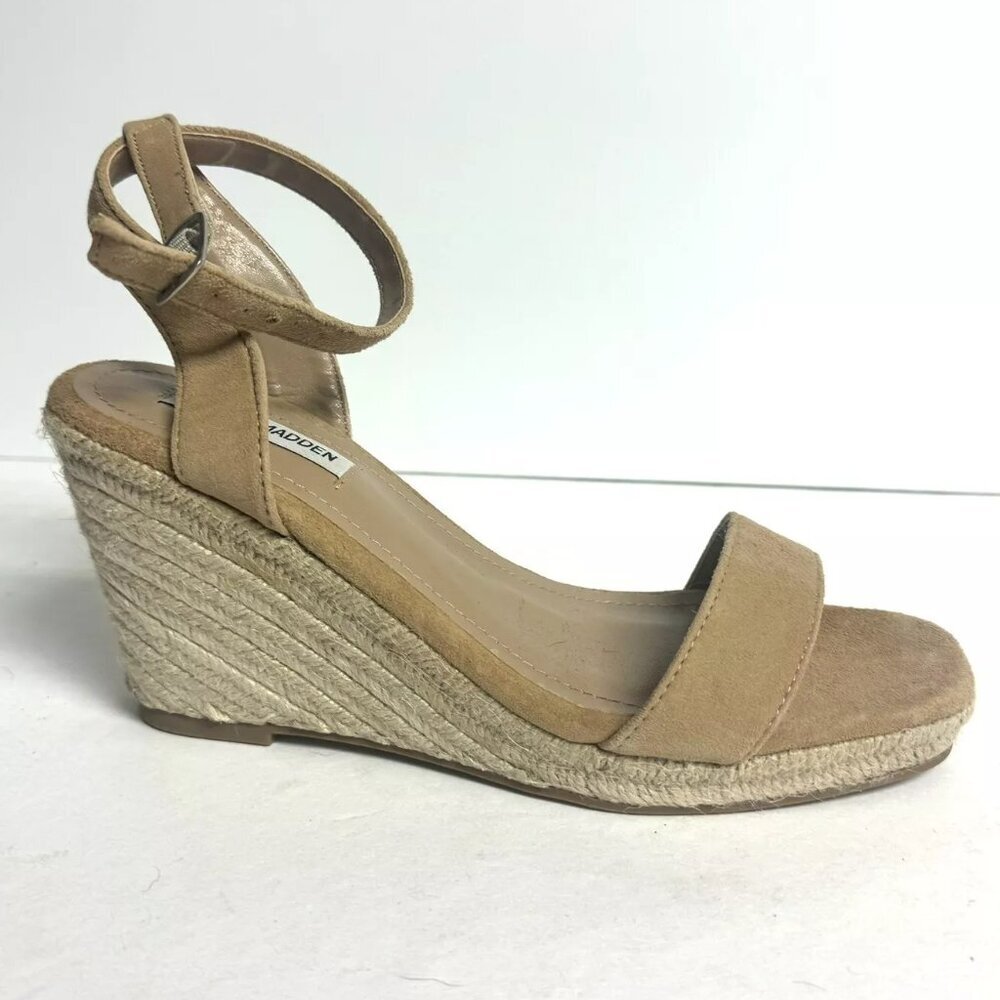 Steve Madden Womens Parra Sandal Tab Sued Size 9.5 M